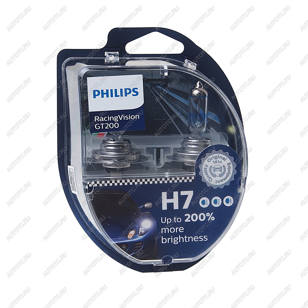 4 089 р. Лампа 12V H7 55W PX26d +200% бокс (2шт.) Racing Vision GT 200 PHILIPS  с доставкой в г. Кемерово