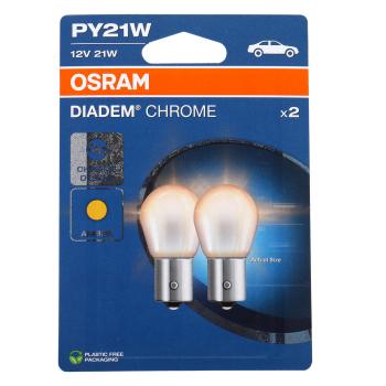 1 169 р. Лампа 12V PY21W BAU15s желтая блистер (2шт.) Diadem Chrome OSRAM  с доставкой в г. Кемерово. Увеличить фотографию 1