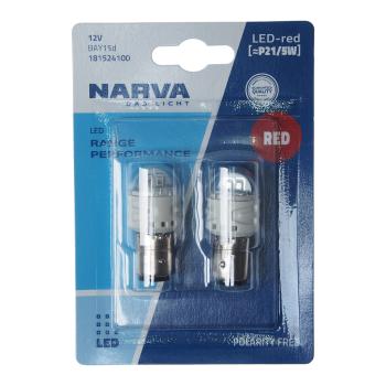 1 089 р. Лампа светодиодная 12V P215W BAY15d блистер (2шт.) LED Red NARVA  с доставкой в г. Кемерово. Увеличить фотографию 1