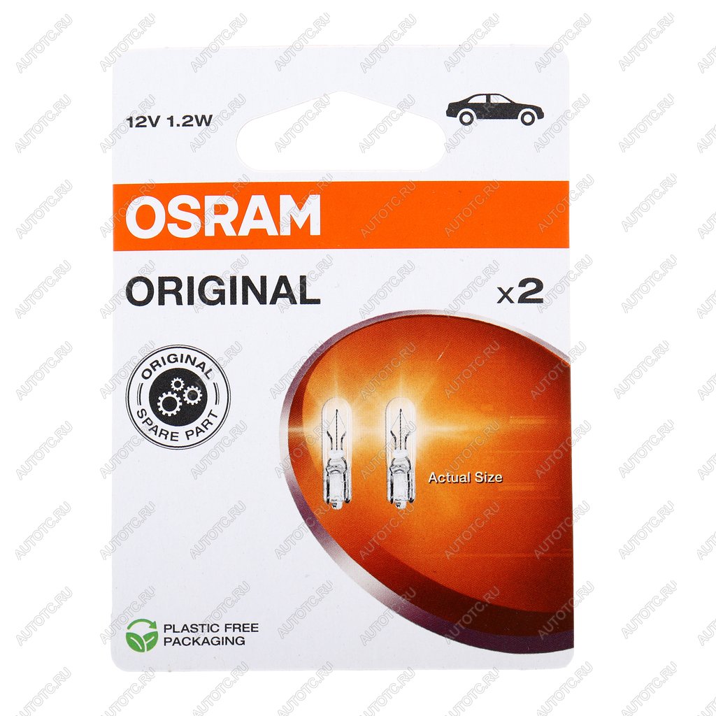 131 р. Лампа 12V W1.2W W2x4.6d блистер (2шт.) OSRAM  с доставкой в г. Кемерово