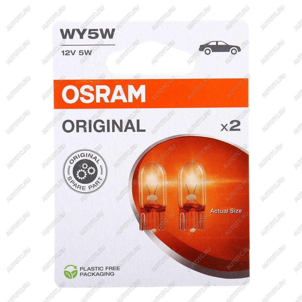 231 р. Лампа 12V WY5W W2.1x9.5d желтая блистер (2шт.) OSRAM  с доставкой в г. Кемерово