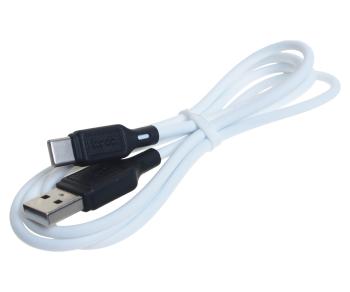 144 р. Кабель USB Type C 3A 1м белый HOCO  с доставкой в г. Кемерово. Увеличить фотографию 1