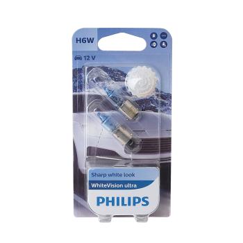 2 199 р. Лампа 12V H6W BAX9s блистер (2шт.) 3100K White Vision Ultra PHILIPS  с доставкой в г. Кемерово. Увеличить фотографию 1