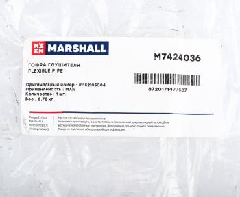 1 689 р. Гофра MAN глушителя (80x300) MARSHALL  с доставкой в г. Кемерово. Увеличить фотографию 3