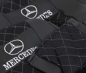 4 899 р. Авточехлы MERCEDES Axor (-12) 1 ремень экокожа-алькантара черные ВИТА ТРАК  с доставкой в г. Кемерово. Увеличить фотографию 5