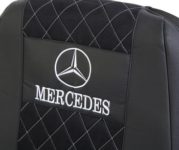 4 899 р. Авточехлы MERCEDES Axor (-12) 1 ремень экокожа-алькантара черные ВИТА ТРАК  с доставкой в г. Кемерово. Увеличить фотографию 2