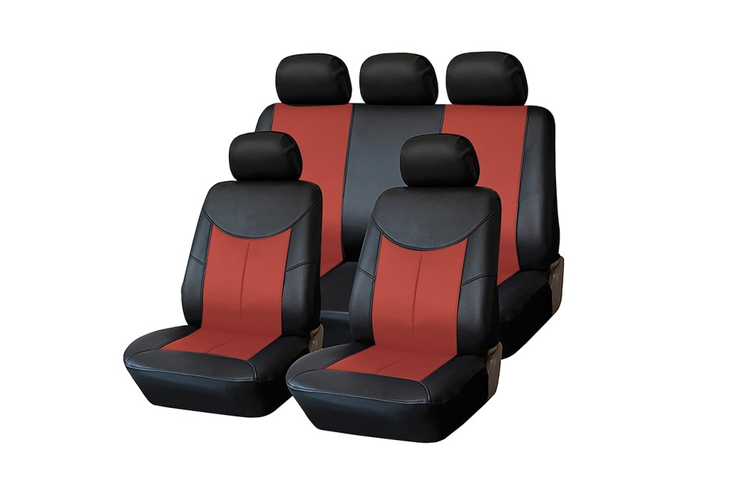 3 399 р. Авточехлы универсальные экокожа черно-красные Style KRAFT  с доставкой в г. Кемерово