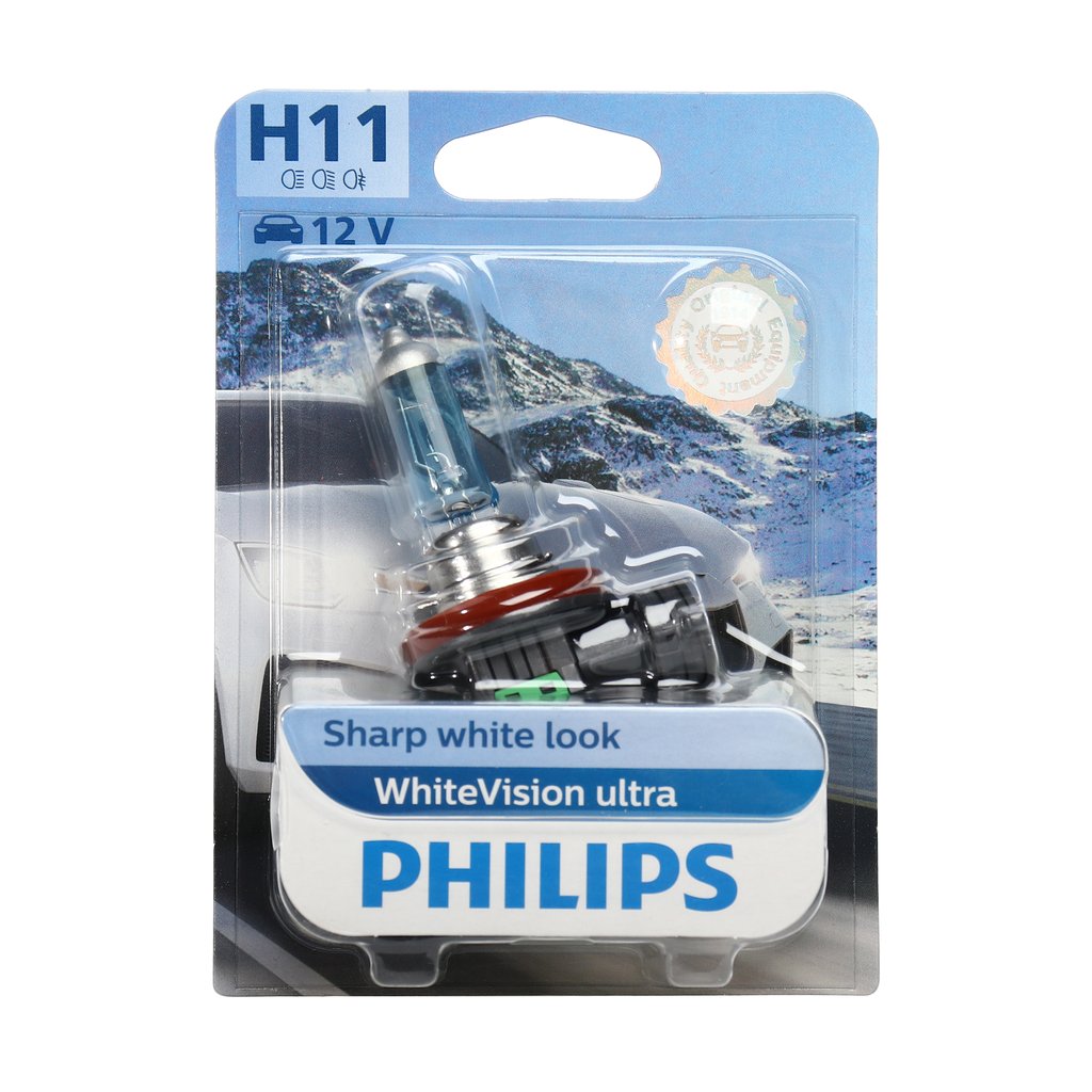 2 199 р. Лампа 12V H11 55W PGJ19-2 блистер (1шт.) White Vision Ultra PHILIPS  с доставкой в г. Кемерово