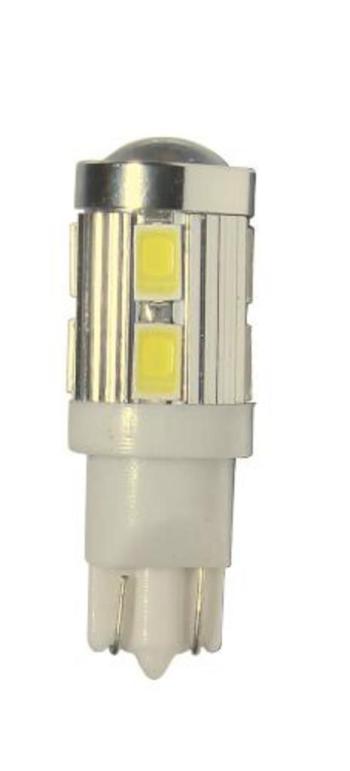210 р. Лампа светодиодная 24V W5W T10 W2.1x9.5d 6000K 10 LED MEGAPOWER  с доставкой в г. Кемерово. Увеличить фотографию 1