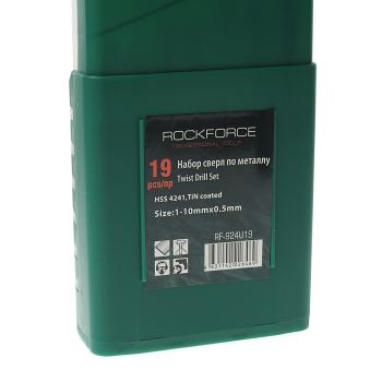 1 589 р. Набор сверл по металлу 1.0-10.0мм HSS (19шт.) в пластиковом футляре ROCKFORCE  с доставкой в г. Кемерово. Увеличить фотографию 2