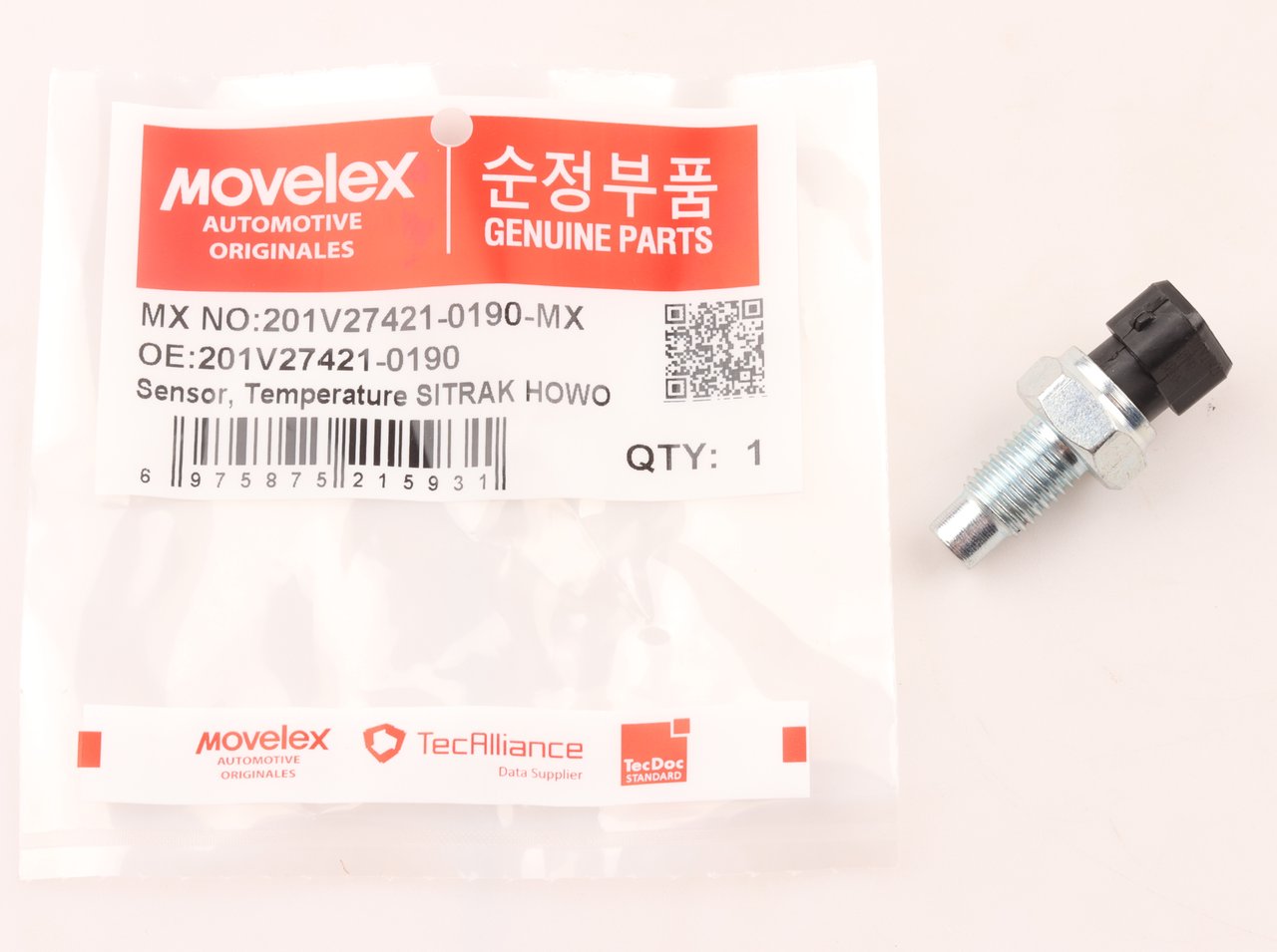 519 р. Датчик температуры SITRAK HOWO охлаждающей жидкости MOVELEX  с доставкой в г. Кемерово