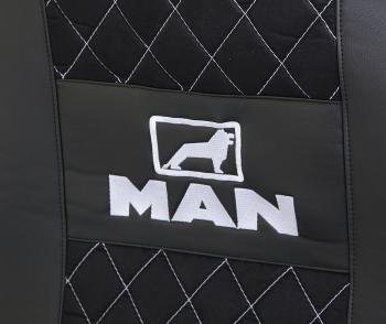 4 899 р. Авточехлы MAN TGM (-16) 1 ремень экокожа-алькантара черные ВИТА ТРАК  с доставкой в г. Кемерово. Увеличить фотографию 2
