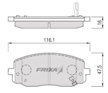 1 539 р. Колодки тормозные HYUNDAI i10 KIA Picanto (04-) передние (4шт.) FRIXA  с доставкой в г. Кемерово. Увеличить фотографию 1