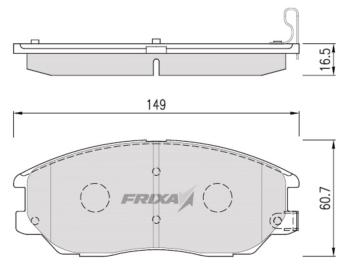 1 289 р. Колодки тормозные HYUNDAI Santa Fe, Trajet, XG передние (4шт.) FRIXA  с доставкой в г. Кемерово. Увеличить фотографию 1