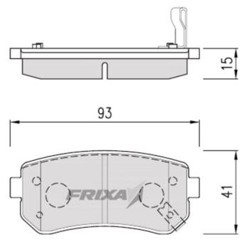 889 р. Колодки тормозные HYUNDAI i30 KIA Ceed,Rio (05-) задние (4шт.) FRIXA  с доставкой в г. Кемерово. Увеличить фотографию 6