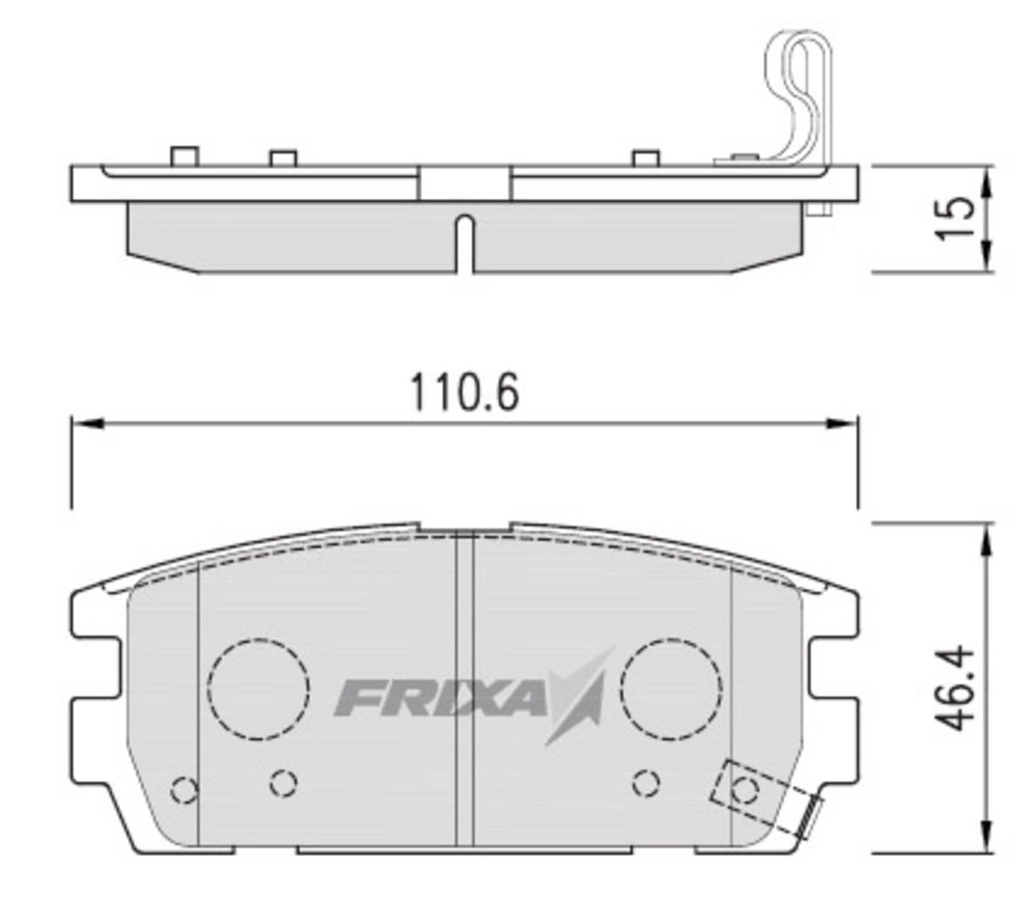 869 р. Колодки тормозные HYUNDAI Terracan (01-) задние (4шт.) FRIXA  с доставкой в г. Кемерово