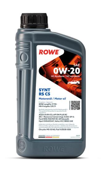 2 199 р. Масло моторное HIGHTEC SYNT RS C5SP 0W20 синт.1л ROWE  с доставкой в г. Кемерово. Увеличить фотографию 1