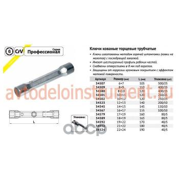180 р. Ключ Трубчатый 8* 9 Кованый Автоdело (34509) АвтоDело арт. 34509  с доставкой в г. Кемерово. Увеличить фотографию 3