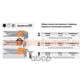349 р. Набор Шестигранников 9 Предметов 1,5-10Мм С Шаром Автоdело Professional (39159) АвтоDело арт. 39159  с доставкой в г. Кемерово. Увеличить фотографию 2