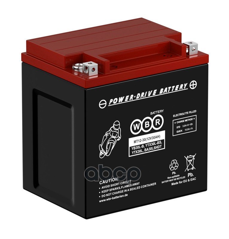 7 999 р. Аккумулятор  12V - 30 АЧ Wbr Mt (Ytx30l, Yb30l-B) WBR арт. MT12-30  с доставкой в г. Кемерово