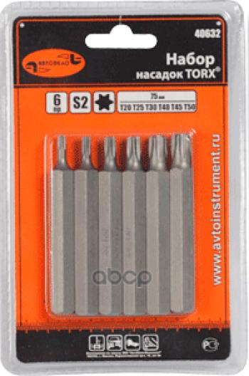 339 р. Набор Бит Torx (Звездочки) 38, 75 Мм 6 Предм. Автоdело (40632) АвтоDело арт. 40632  с доставкой в г. Кемерово. Увеличить фотографию 1