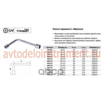 148 р. Ключ Торцевой Г-Образный 10*11 Хром-Ванадий Автоdело (40711) АвтоDело арт. 40711  с доставкой в г. Кемерово. Увеличить фотографию 2