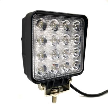 2 209 р. Фара Светодиодная (Дальн. Свет, Кв. Мет.корп. 16 Led, 48W) ВЫМПЕЛ арт. 5201  с доставкой в г. Кемерово. Увеличить фотографию 2