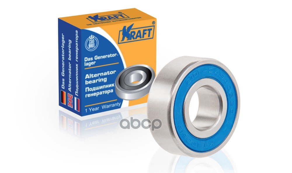 213 р. Подшипник 180201 Генератора Ваз 2101-08, 1111 Малый Kraft (Кт 100515) Kraft арт. KT 100515  с доставкой в г. Кемерово