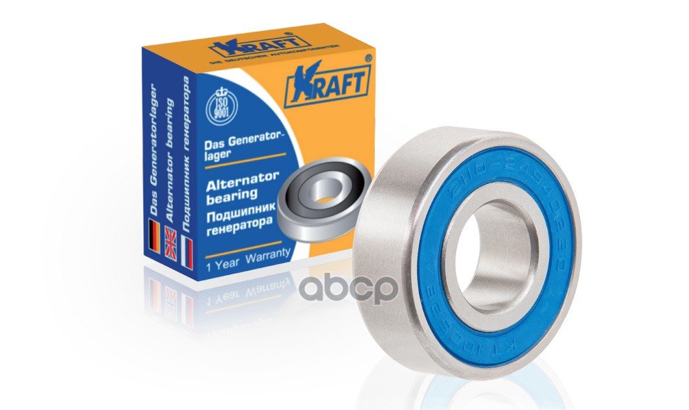 290 р. Подшипник 180202 Генератора Ваз 2108-15 Инж. Малый Kraft (Кт 100528) Kraft арт. KT 100528  с доставкой в г. Кемерово