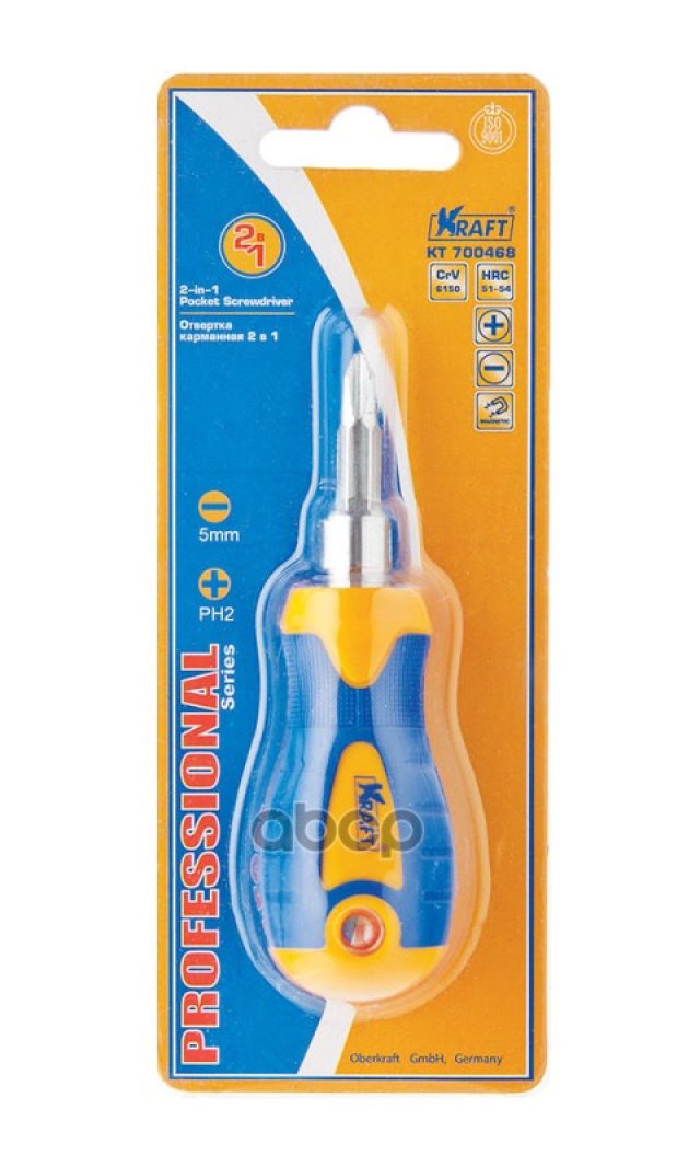 257 р. Отвертка Комбинированная Ph2-Sl6 38 Мм Kraft (Kt 700468) Kraft арт. KT 700468  с доставкой в г. Кемерово