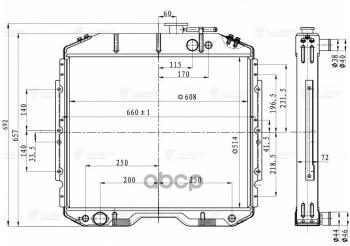 23 699 р. Радиатор Охлаждения Для АМ Газ 53, 52 Газон (Алюм.) Luzar (Lrc 0353B) LUZAR арт. LRc 0353b  с доставкой в г. Кемерово. Увеличить фотографию 3