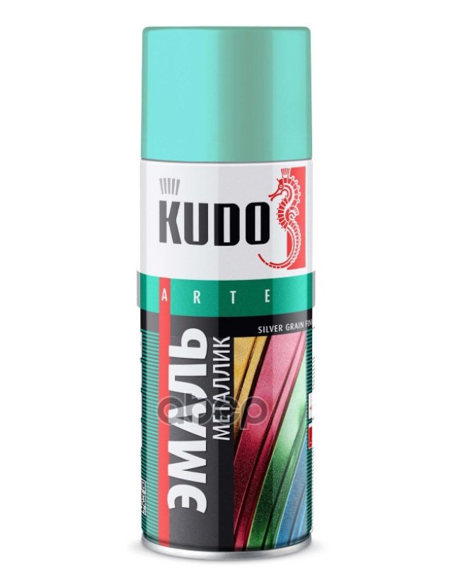 349 р. Краска-Спрей Kudo Универсальная Металлик Бирюза (520Мл) Silver Grain Finish (Ku-1055) Kudo арт. KU-1055  с доставкой в г. Кемерово
