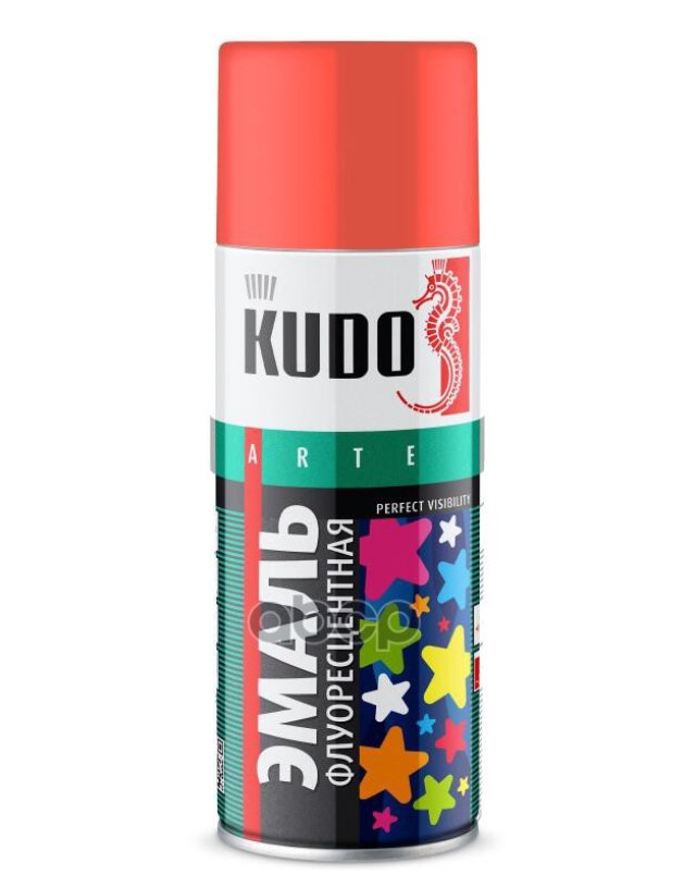 379 р. Краска-Спрей Kudo Флуоресцентная Оранжево-Красная (520Мл) (Ku-1206) Kudo арт. KU-1206  с доставкой в г. Кемерово