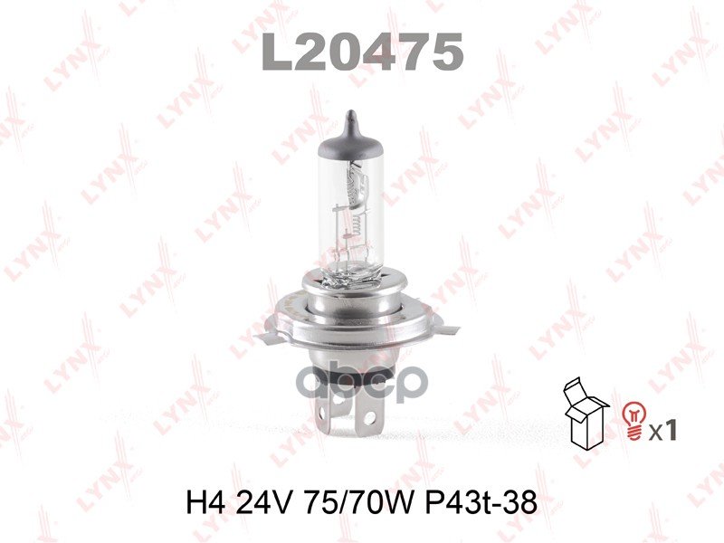299 р. АЛампа  H4 (7570 ) 24V LYNXauto арт. L20475  с доставкой в г. Кемерово