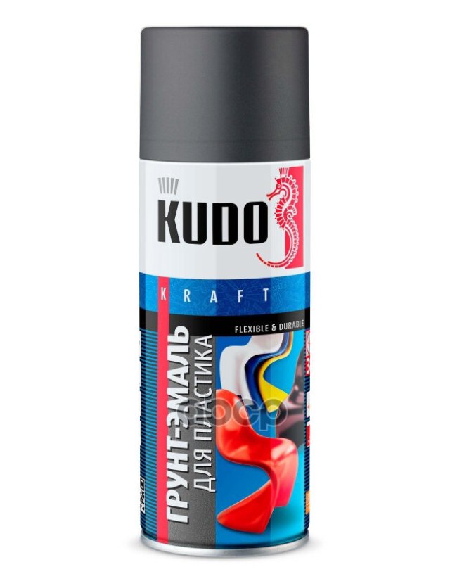 291 р. Грунт-Спрей Kudo Для Пластика Графит Акриловый (Ral 7021) (520Мл) (Ku-6004) Kudo арт. KU-6004  с доставкой в г. Кемерово