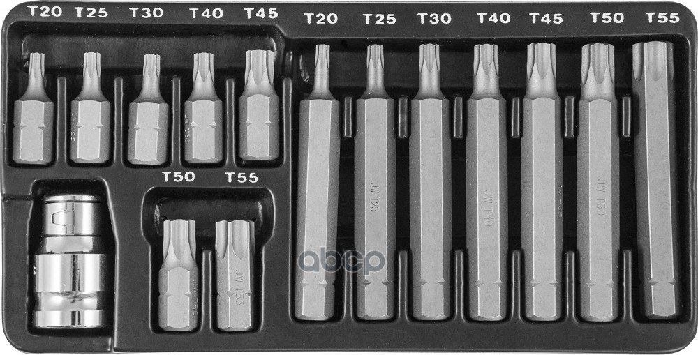 3 299 р. Набор Бит Torx (Звездочки) Т20-Т55, 15 Предм. Jonnesway (S29h4215s) Jonnesway арт. S29H4215S  с доставкой в г. Кемерово