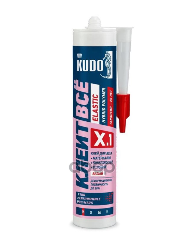 579 р. Клей Монтажный Kudo Elastic (280 Мл) На Основе Гибридных Полимеров, Белый, Под Пистолет (Kx-1W) Kudo арт. KX-1W  с доставкой в г. Кемерово
