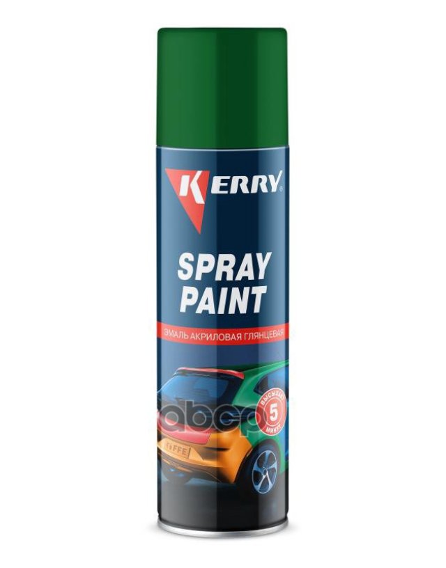 269 р. Краска-Спрей Kerry Spray Paint Акриловая Зелёная Глянцевая (405 Мл) (Kr-024) Kerry арт. KR-024  с доставкой в г. Кемерово