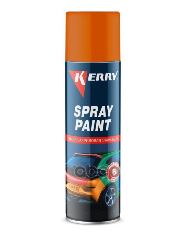 269 р. Краска-Спрей Kerry Spray Paint Акриловая Оранжевая Глянцевая (405 Мл) Kerry арт. KR-026  с доставкой в г. Кемерово