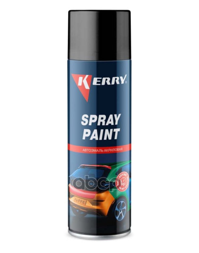 379 р. Краска-Спрей Kerry Spray Paint Акриловая Чёрная Глянцевая (650 Мл) (Kr-611) Kerry арт. KR-611  с доставкой в г. Кемерово