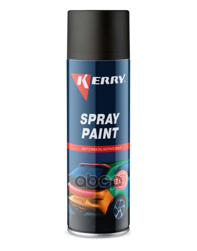 379 р. Краска-Спрей Kerry Spray Paint Акриловая Чёрная Матовая (650 Мл) (Kr-612) Kerry арт. KR-612  с доставкой в г. Кемерово