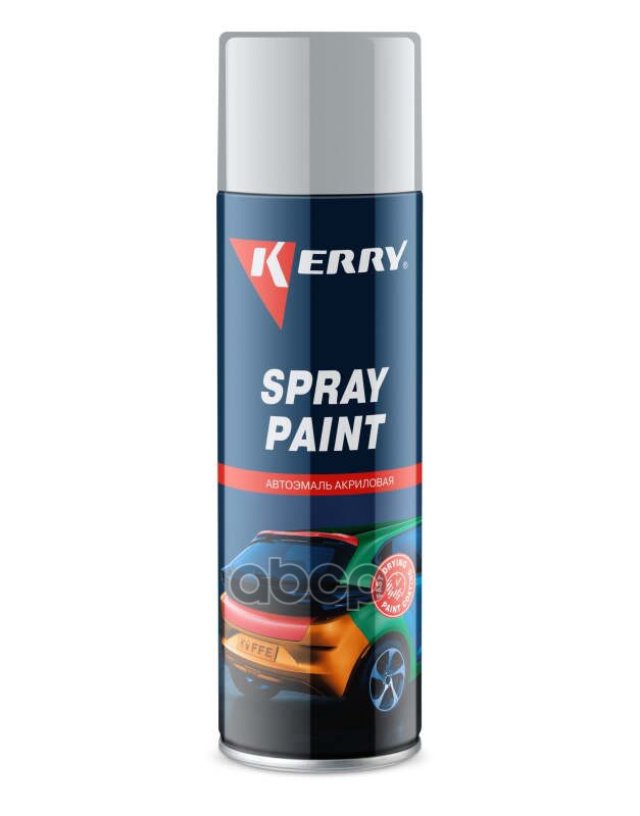 379 р. Краска-Спрей Kerry Spray Paint Акриловая Серая Глянцевая (650 Мл) (Kr-619) Kerry арт. KR-619  с доставкой в г. Кемерово