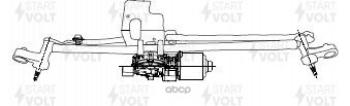 7 649 р. Трапеция Привода Стеклоочистителя Для АМ Газ 3302 Next, Газон Next Startvolt (Vwa 03002) STARTVOLT арт. VWA 03002  с доставкой в г. Кемерово. Увеличить фотографию 3