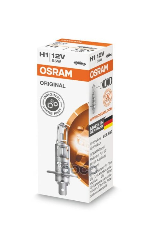 389 р. Лампа Галогеновая H1 12V  55W Osram Standard P14.5s (64150R) Osram арт. 64150*  с доставкой в г. Кемерово