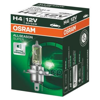 699 р. Лампа Галогеновая H4 12V  6055W Osram Allseason 30% P43т-38  (1Шт.) Original (64193Als) Osram арт. 64193ALS  с доставкой в г. Кемерово. Увеличить фотографию 1