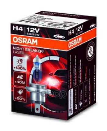 669 р. Лампа Галогеновая H4 12V  6055W Osram Night Breaker Laser+130% P43т-38 (64193Nbl*) Osram арт. 64193NBL*  с доставкой в г. Кемерово. Увеличить фотографию 1