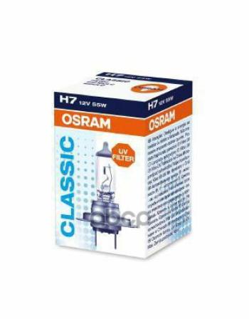 206 р. Лампа Галогеновая H7 12V  55W Osram Classic Рх26d (64210Clc*) Osram арт. 64210CLC*  с доставкой в г. Кемерово. Увеличить фотографию 1