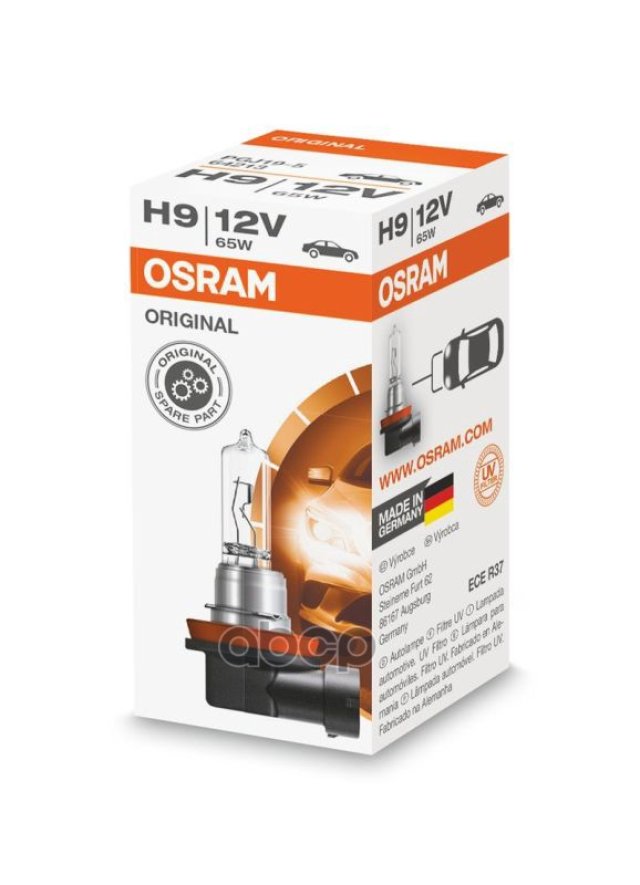 1 149 р. Лампа Галогеновая H9 12V  65W Osram Standard Рgj19-5 Original (64213) Osram арт. 64213  с доставкой в г. Кемерово