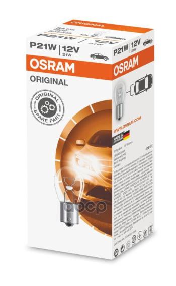 Лампа 12 V 21 W Osram (Повторитель,Стоп-Сигнал,Задн.ход) Ва15s (7506*) Osram арт. 7506*