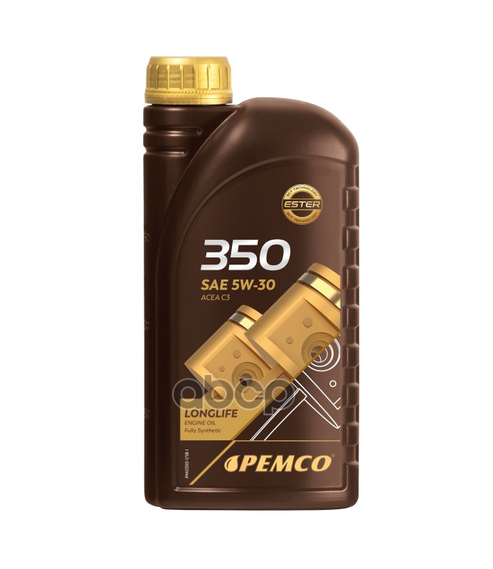 899 р. PEMCO Масло Моторное Синтетическое Pemco 350 Sae 5W-30, 1Л  с доставкой в г. Кемерово